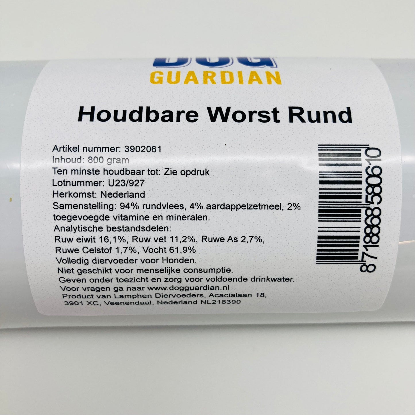 ingrediëntenlijst dogguardian worst