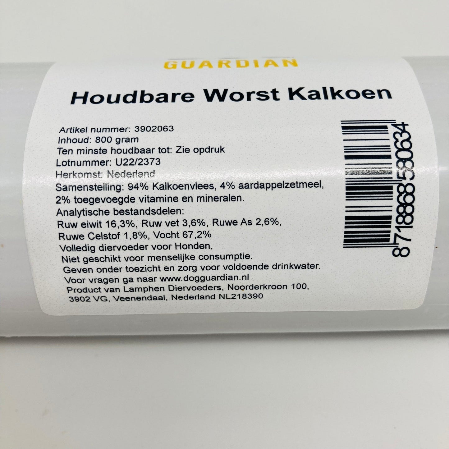 ingrediëntenlijst dogguardian worst