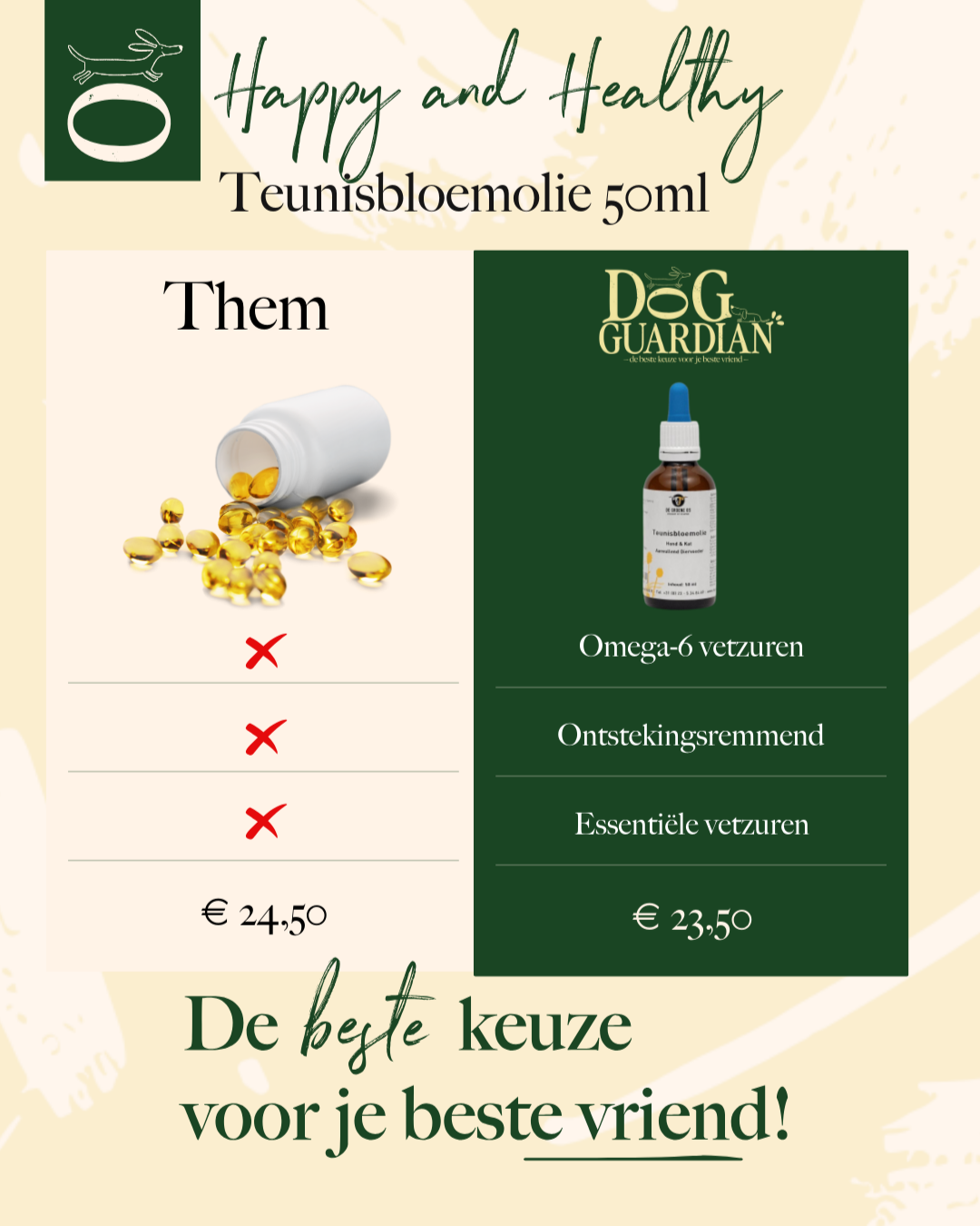 natuurlijke supplement voor vacht hond 