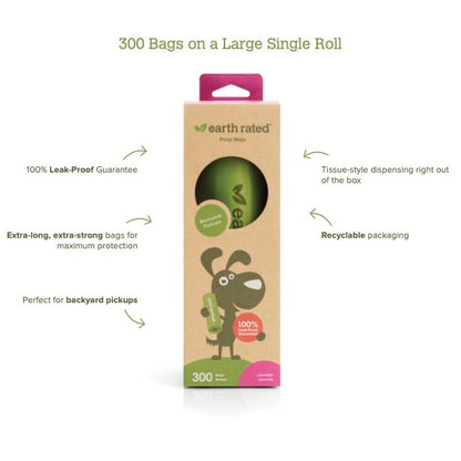 Poo bags biodegradable Earth rated XXL 300 pieces on 1 roll