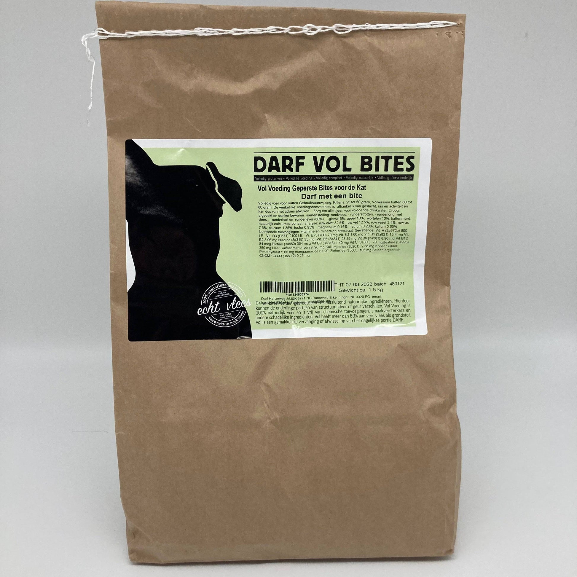 Darf geperste brokken voor de kat (rund) 1.5 kg/5 kg - Dog Guardian