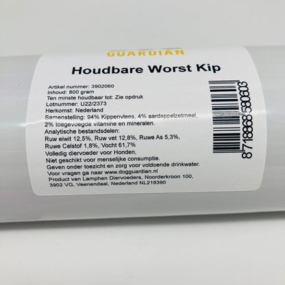 ingrediëntenlijst dogguardian worst