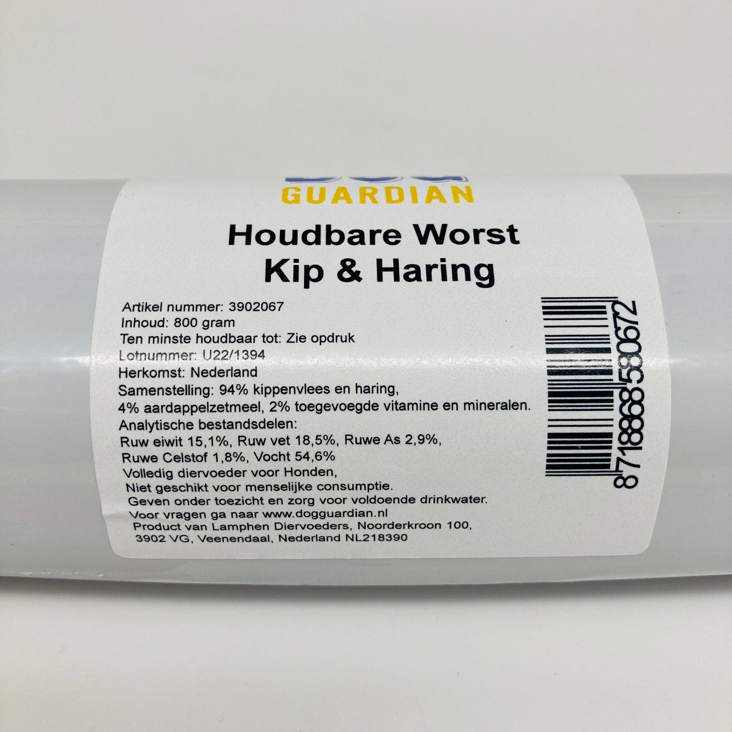 ingrediëntenlijst dogguardian worst
