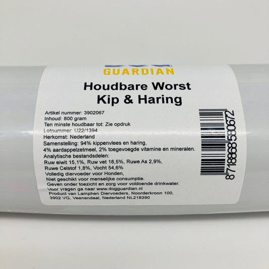 ingrediëntenlijst dogguardian worst