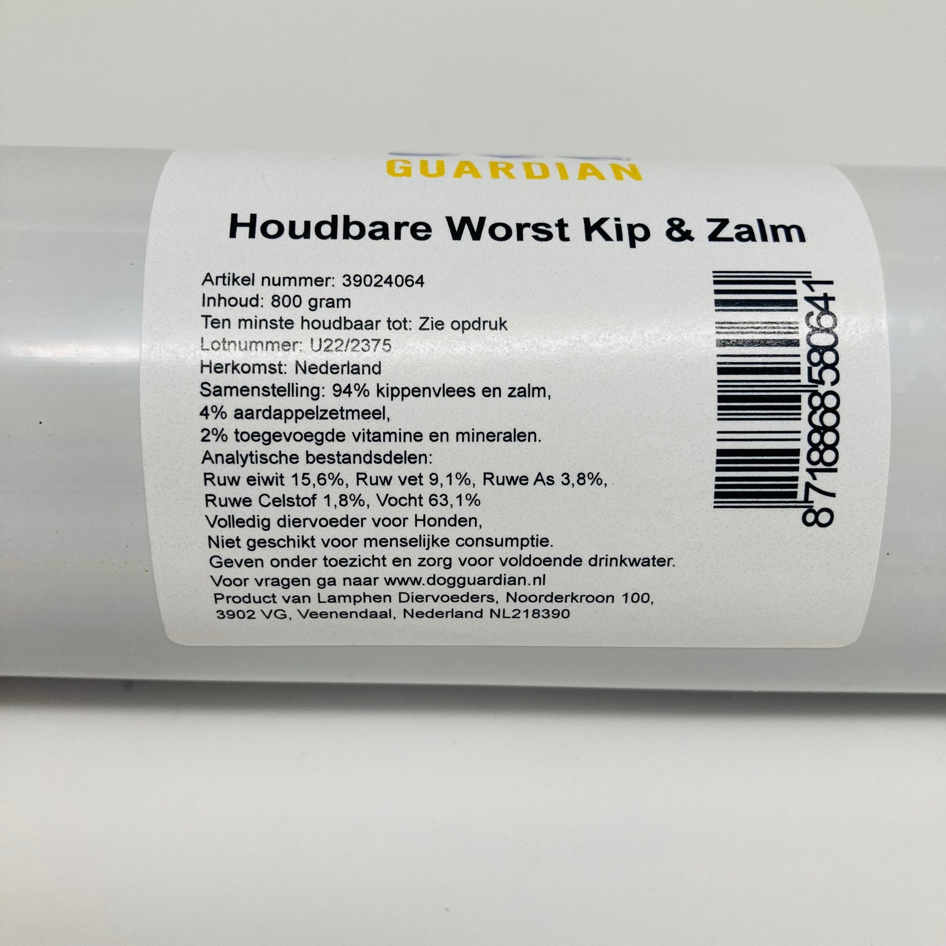 ingrediëntenlijst dogguardian worst